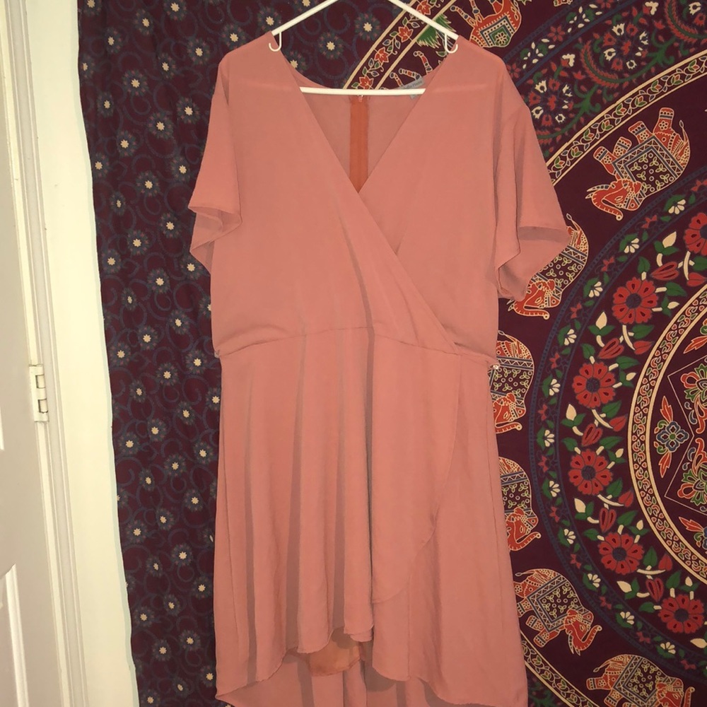 Pink wrap dress